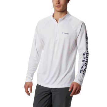 Columbia PFG Terminal Tackle 1/4 Zip, Pullover Blancos Para Hombre | 312746-KUM